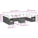 11-dijelni set vrtnih sofa s jastucima bež od poliratana | shoptok.hr