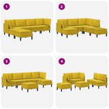  Komplet pohištva za dnevno sobo z blazino 6 pcs Rumena Žamet, (5000272729) | Shoptok.si