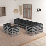  Vrtna sedežna garnitura 8-delna z blazinami trdna borovina, (20677056) | Shoptok.si