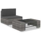 Maison Chic Seti vrtnega pohištva - Vrtna garnitura 2-delna poli ratan siva, (21807746) | Shoptok.si