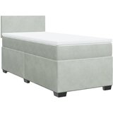 Box spring krevet s madracem svjetlosivi 100x200 cm baršunasti | shoptok.hr