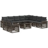  Sjedeća garnitura za vrt 11 kom. Siva i tamno siva poliratan 100 x 55 x 73 cm | Shoptok.si