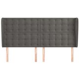  Uzglavlje s ušima tamnosivo 163x23x118/128 cm baršunasto | shoptok.hr