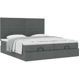 vidaXL Otomanski posteljni okvir z vzmetnicami siv 160x200 cm blago | Shoptok.si