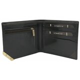 Fashion Hunters Black and dark brown horizontal men's wallet with an accent Cene
