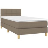  Krevet s oprugama i madracem smeđesivi 100 x 200 cm od tkanine | shoptok.hr