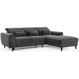 ELTAP Temno siva žametna raztegljiva/s prostorom za shranjevanje kotna sedežna garnitura (desni kot/z ležalnikom) Foble – | Shoptok.si