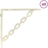  Nosači za zidne police 12 kom. Antič White 14.5 x 14.5 x 3 cm | shoptok.hr