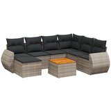 Maison Chic Seti vrtnega pohištva - Vrtna garnitura - Vrtni pohištvo set 8-delna z blazinami siv poli ratan, (21800540) | Shoptok.si