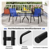 Namještaj 3-dijelni set balkonskog a, bistro stol s 2 složive stolice, bistro set, balkonski set, vrtni set, plava | shoptok.hr