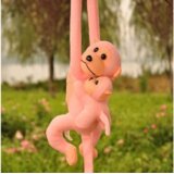 Plišana igračka majmun s bebom 90 cm - svjetlo roza | Shoptok.si