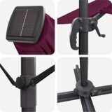  Cantilever Roma suncobran s LED svjetlima u Bordeaux crvenoj boji 286 x 285 x 270 cm aluminijski. | shoptok.hr