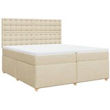  Krevet s oprugama i madracem krem 200 x 200 cm od tkanine | shoptok.hr