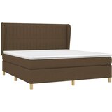  Krevet s oprugama i madracem tamnosmeđi 160x200 cm tkanina | shoptok.hr
