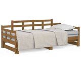  Izvlečna dnevna postelja medeno rjava borovina 2x(90x200) cm, (20601198) | Shoptok.si