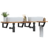 vidaXL Zidna polica za umivaonik od čelika i masivnog bagremovog drva | shoptok.hr