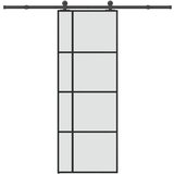 vidaXL Drsna vrata z opremo 76x205 cm ESG steklo in aluminij | Shoptok.si