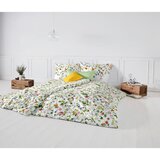 Fleuresse posteljnina mako saten rumena, rdeča, bela, žadasto zelena | Shoptok.si