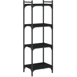  Regal za knjige s 4 razine crni 40x30x120 cm konstruirano drvo | shoptok.hr