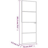 Sobna vrata crna 76 x 201,5 cm kaljeno staklo i aluminij tanka | shoptok.hr