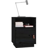 Noćni ormarić crna 40 x 34 x 55 cm od masivne borovine | Eponuda.com