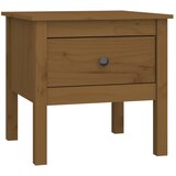 vidaXL Stranska mizica medeno rjava 50x50x49 cm trdna borovina, (20714384) Cene