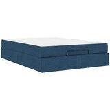  Posteljni okvir z vzmetnico z vzmetnico 2 pcs Modra blago, (5000127348) | Shoptok.si