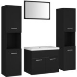 vidaXL Set kupaonskog namještaja od iverice crni | shoptok.hr