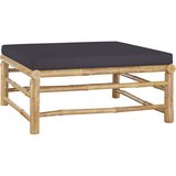 The Living Store Vrtni stolček za noge s temno sivo blazino bambus - Stolček Za Noge, (21427761) Cene