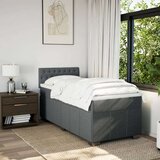  Krevet s oprugama i madracem tamnosivi 90x200 cm od tkanine | shoptok.hr