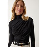  Women's Black Gathered Detailed High Neck Sandy Blouse | Eponuda.ba