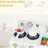 Dječji kuhinjski set za igru ​​​​sa sudoperom i ledomatom i sudoperom, drveni kuhinjski set igračaka, bijeli | shoptok.hr