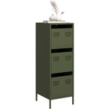 vidaXL Visoka omara olivno zelena 39x35x103,5 cm jeklo | Shoptok.si