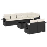  9-dijelni set vrtnih sofa s jastucima crni od poliratana | shoptok.hr