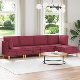  Set namještaja za dnevni boravak 5 pcs Vinska crvena Tkanina | shoptok.hr