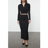 Trendyol Black Jacquard-Knit Bottom-Top Set | Shoptok.si