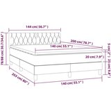  Box spring s madracem LED svjetlosivi 140x200 cm baršun | shoptok.hr