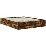  Okvir za krevet s ladicama Dimljeni hrast 160 x 200 cm | shoptok.hr