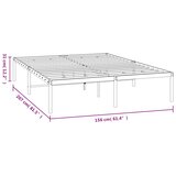  Metalni okvir za krevet bijeli 150x200 cm | shoptok.hr