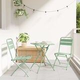 vidaXL Sklopive vrtne stolice 2 kom Laka mente 42x52x82 cm Obloženo prahom čelik | shoptok.hr