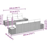  Sjedeća garnitura za vrt 8 kom. Bež Poli ratan 55 x 55 x 37 cm | shoptok.hr