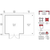 Male kuće Drvena vrtna kućica GLORIA D + SD150 290 × 290 cm sa šindrom | shoptok.hr