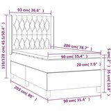  Krevet box spring s madracem LED krem 90x200 cm od tkanine | shoptok.hr