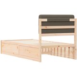 vidaXL Posteljni okvir z oblazinjenim vzglavjem Taupe 90 x 190 cm | Shoptok.si