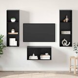  Set TV komoda Crni hrast 37 x 37 x 107 cm Konstruirano drvo | shoptok.hr