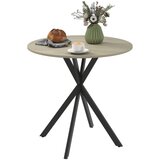Nesta Okrogla jedilna miza za 2 osebi, industrijski stil, hrast in jeklene noge, Ø80x75 cm, za kuhinjo in jedilnico, (5000493584) | Shoptok.si