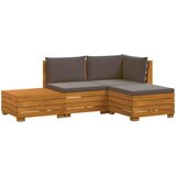  Set vanjskih sofa s jastukom 4 Komad Smeđa Čvrsto drvo akacije | Eponuda.com