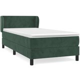 vidaXL Box spring postelja z vzmetnico temno zelena 100x200 cm žamet, (20900711) Cene