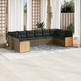  10-dijelni set vrtnih sofa od poliratana s jastucima sivi | shoptok.hr