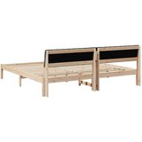  Okvir kreveta smeđe i tamnosivo 200 x 200 cm Masivna borovina | shoptok.hr